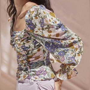 ASTR the label TONINA FLORAL PUFF SLEEVE TOP